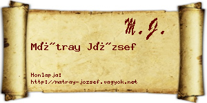 Mátray József névjegykártya